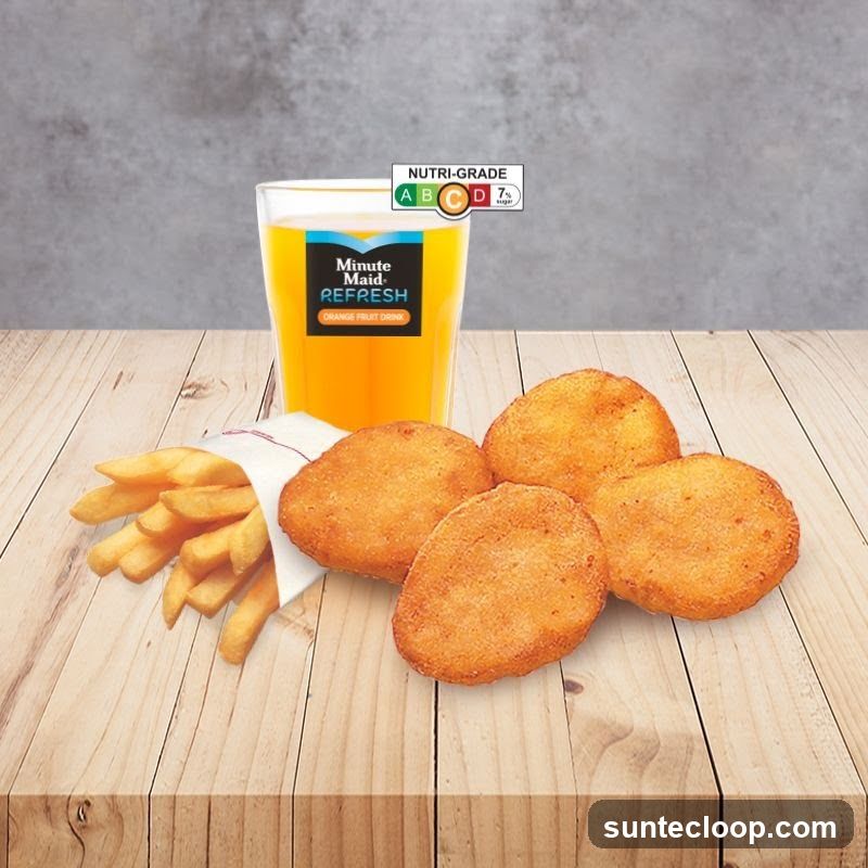 Chicken Nuggets and Fries with Orange Drink