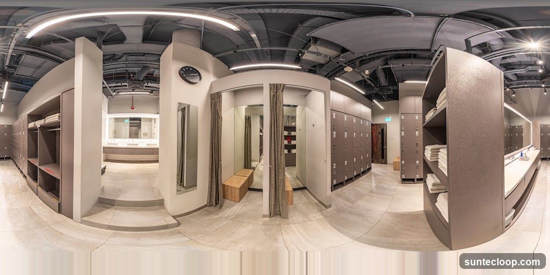 Modern Locker Room and Vanity Area
