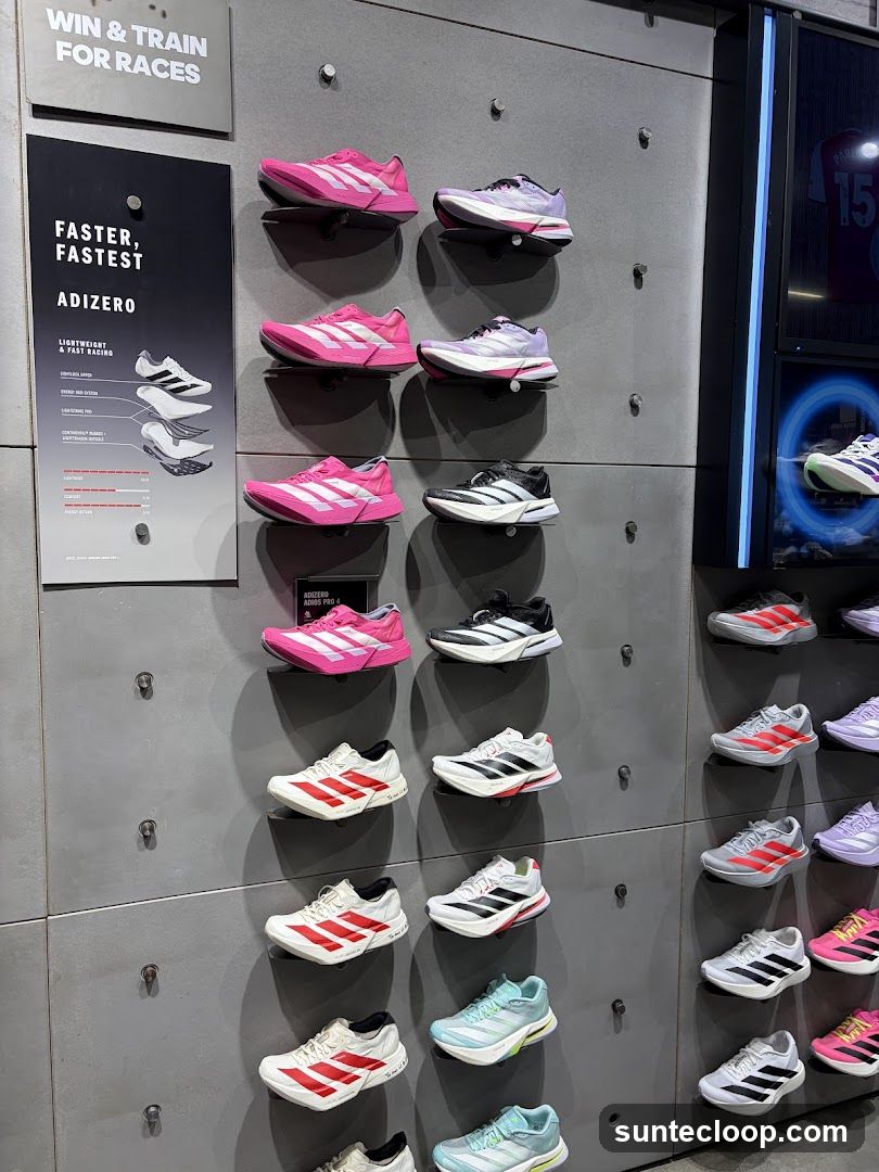 Adidas Adizero Running Shoes Display