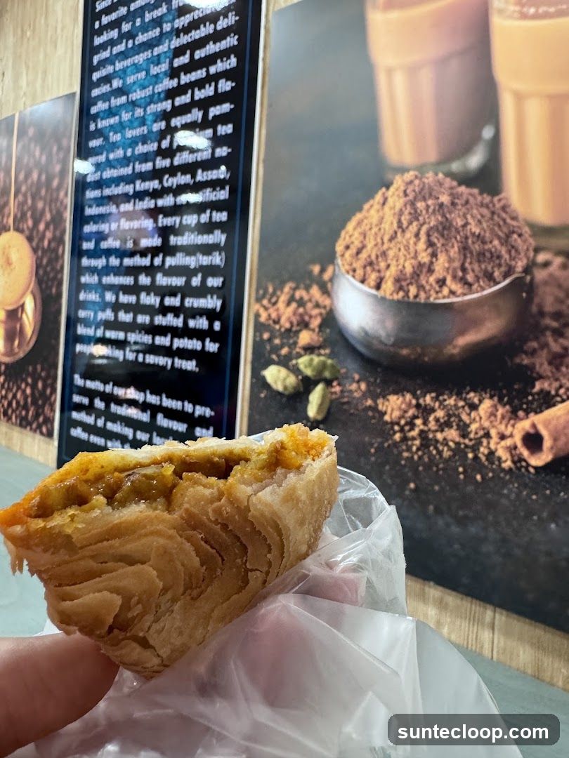 Curry Puff and Tea Advertisement