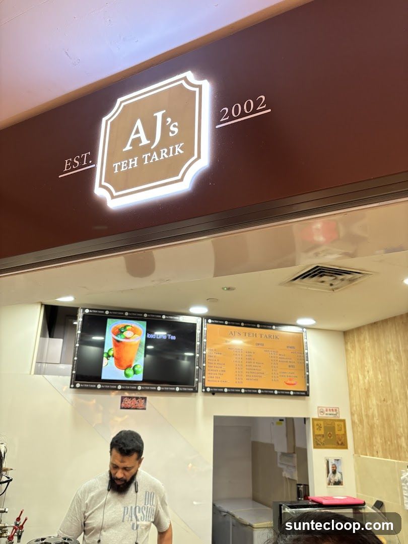 AJ's Teh Tarik Menu and Signage
