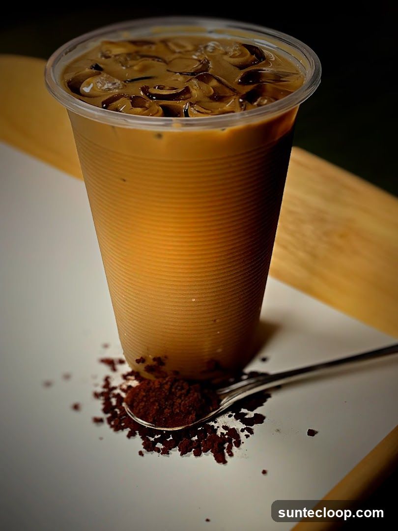 Iced Coffee with Chocolate Garnish