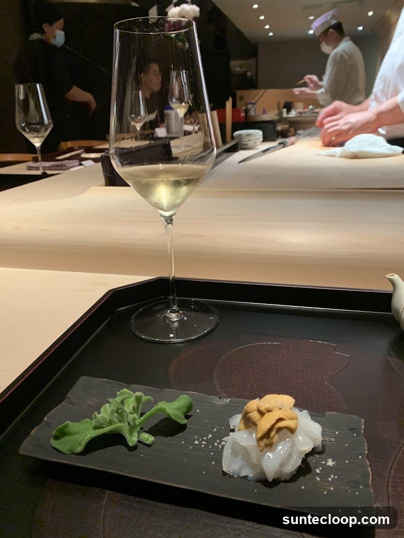 Sushi Preparation at Counter