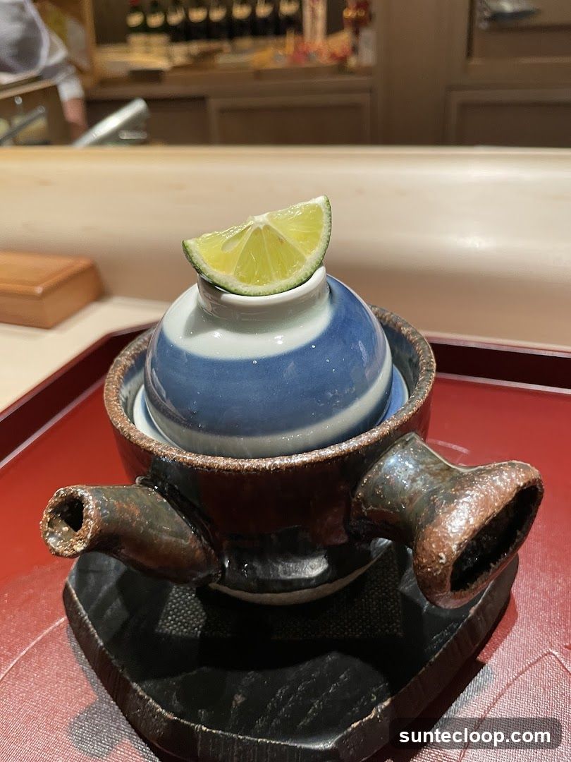 Small Ceramic Pot with Lime Slice
