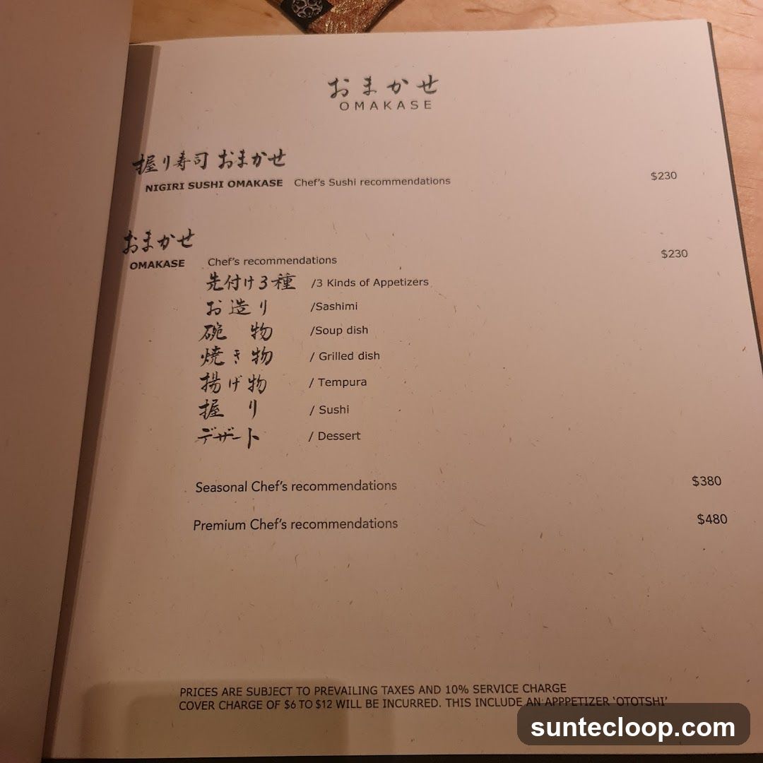 Omakase Menu