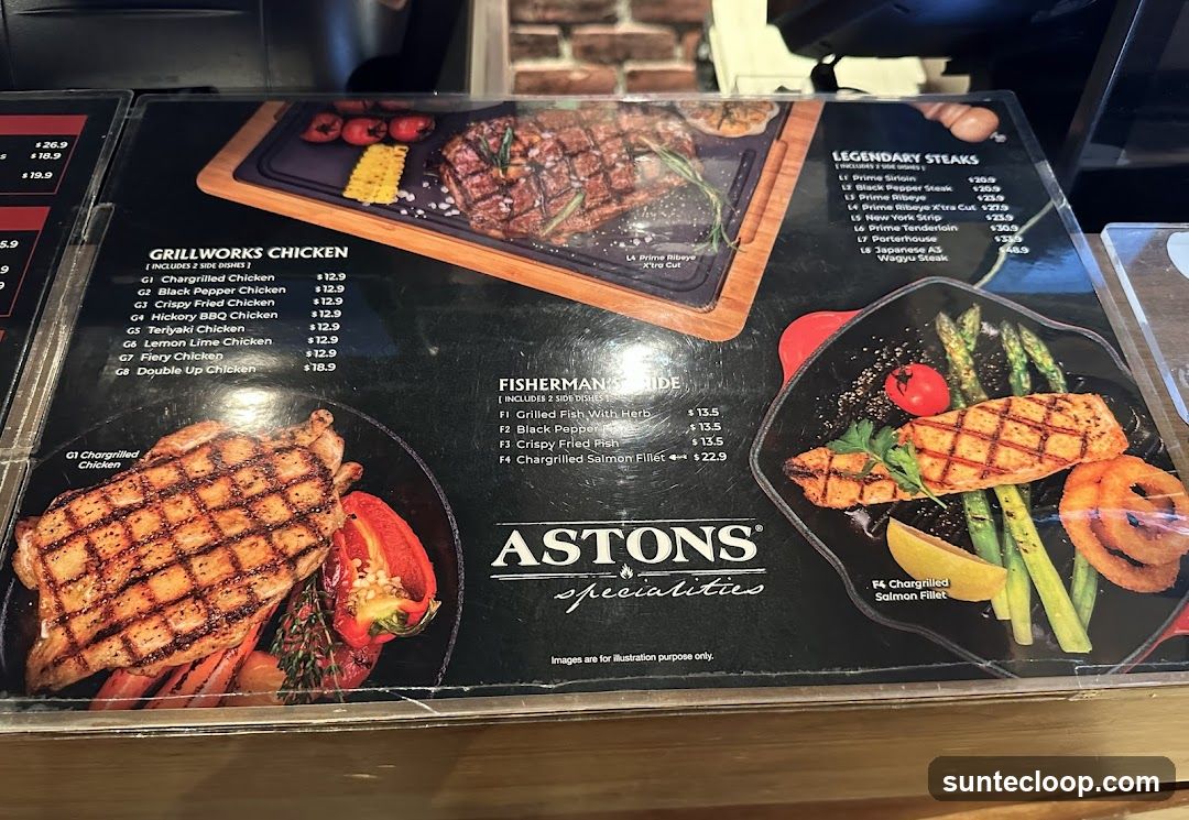 ASTONS Specialities Menu