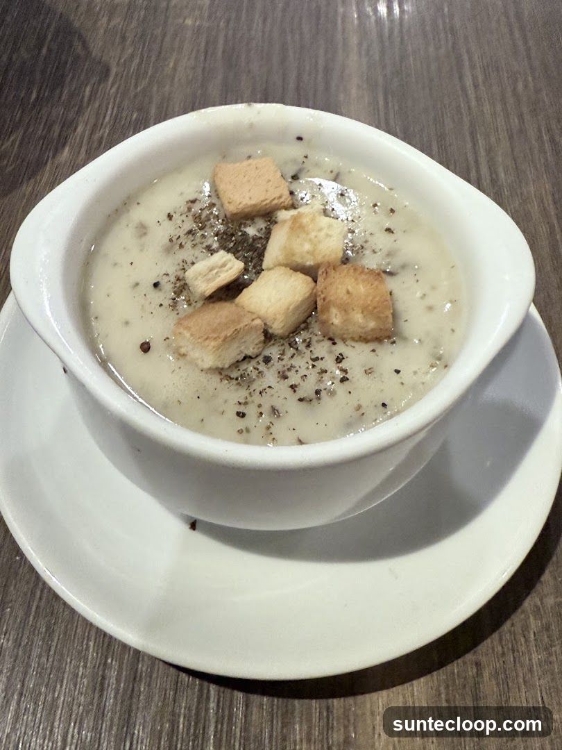 Creamy Soup with Croutons