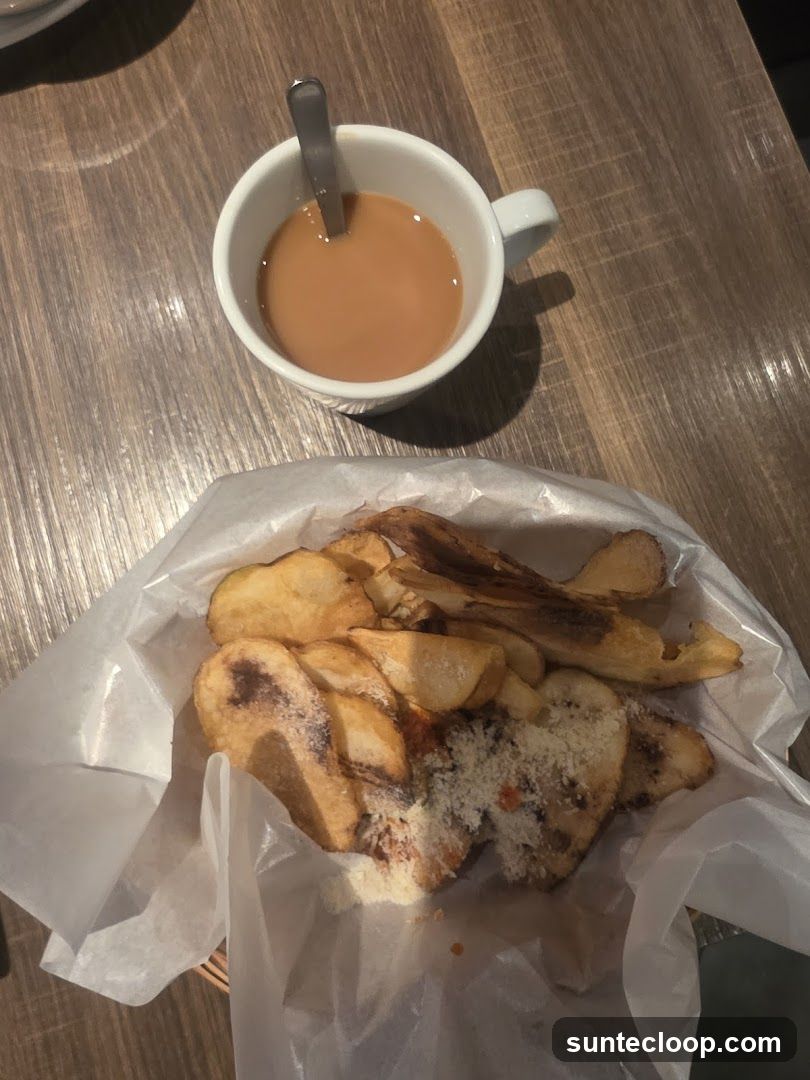 Basket of Fries and a Cup of Tea