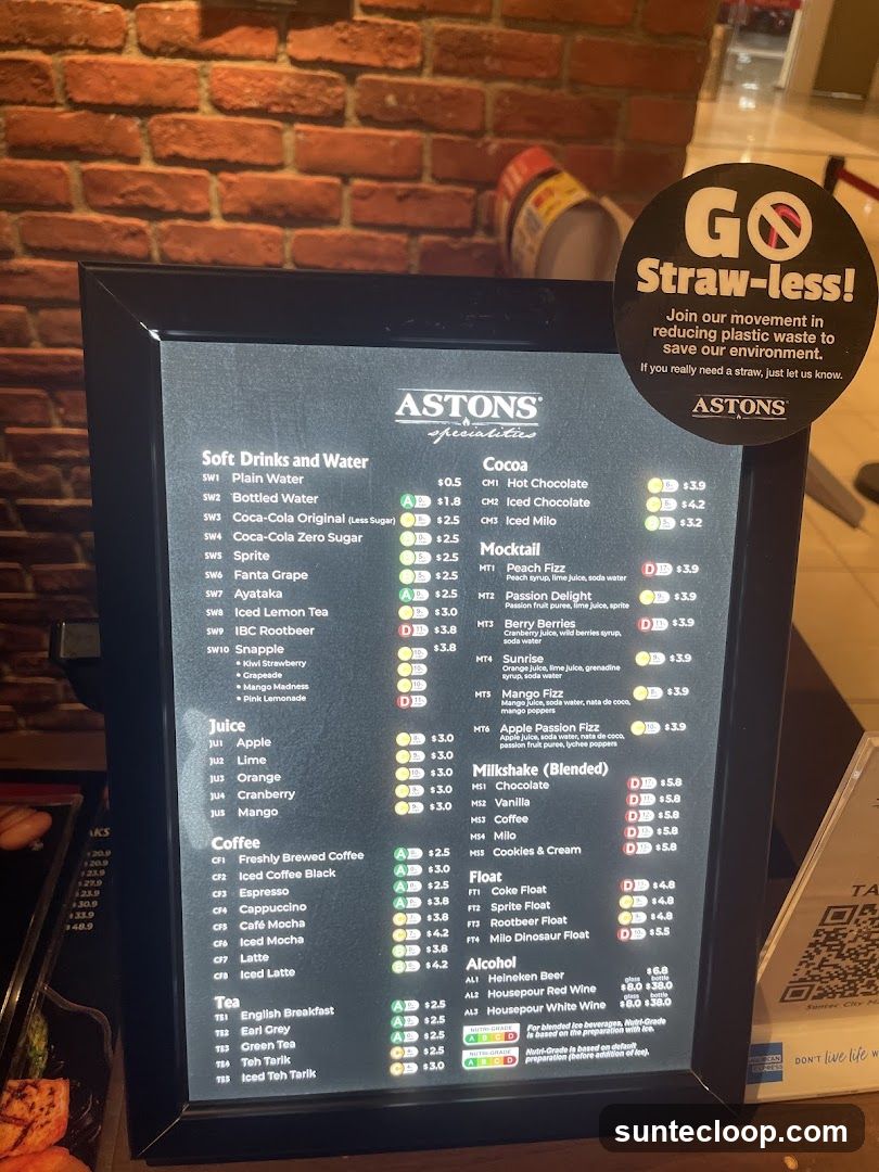 ASTONS Specialities Menu