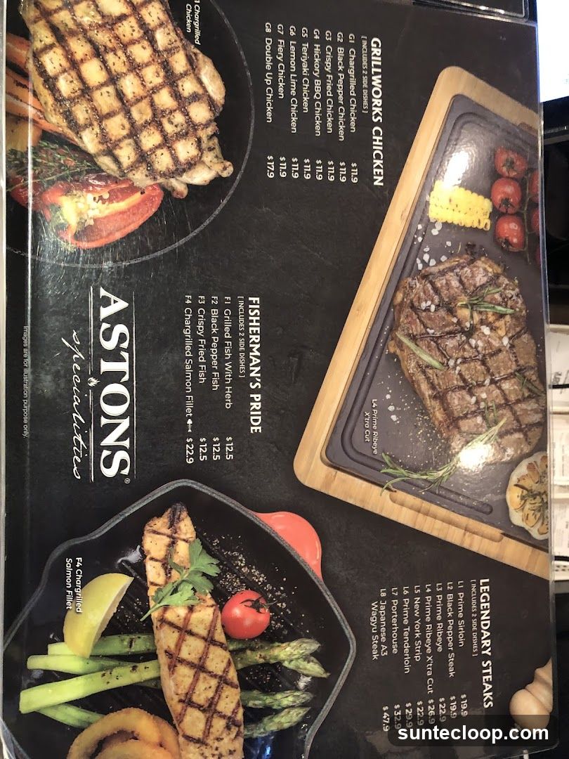 ASTONS Specialities Menu