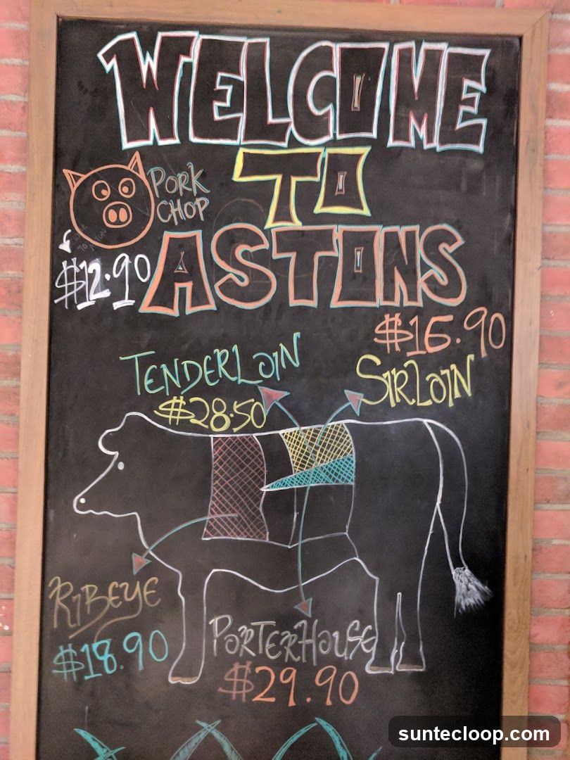 Aston's Menu