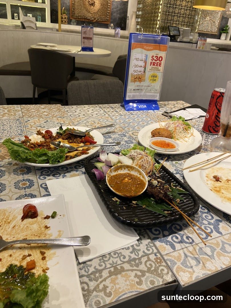 Restaurant Table with Food and Promotion