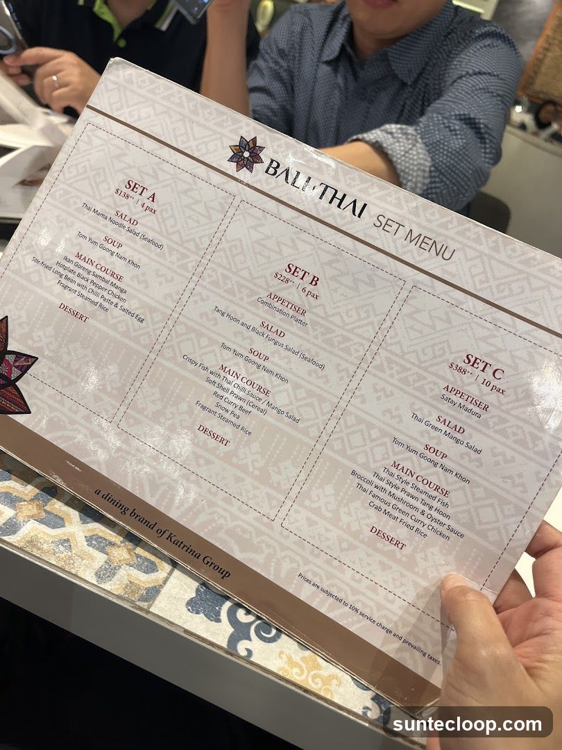 BALI THAI SET MENU