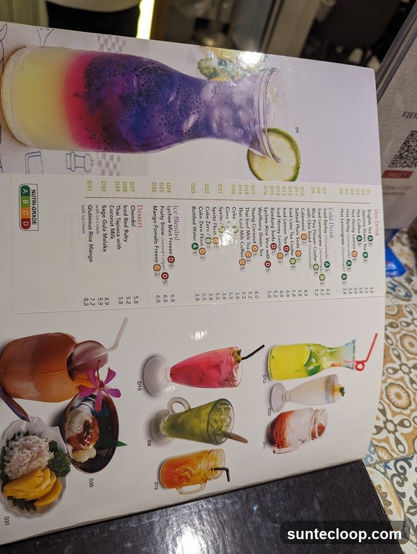 Drinks and Desserts Menu