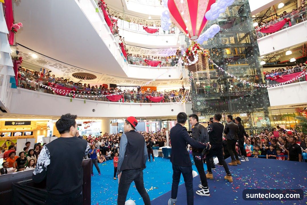 Mall Event with Performers and Crowd