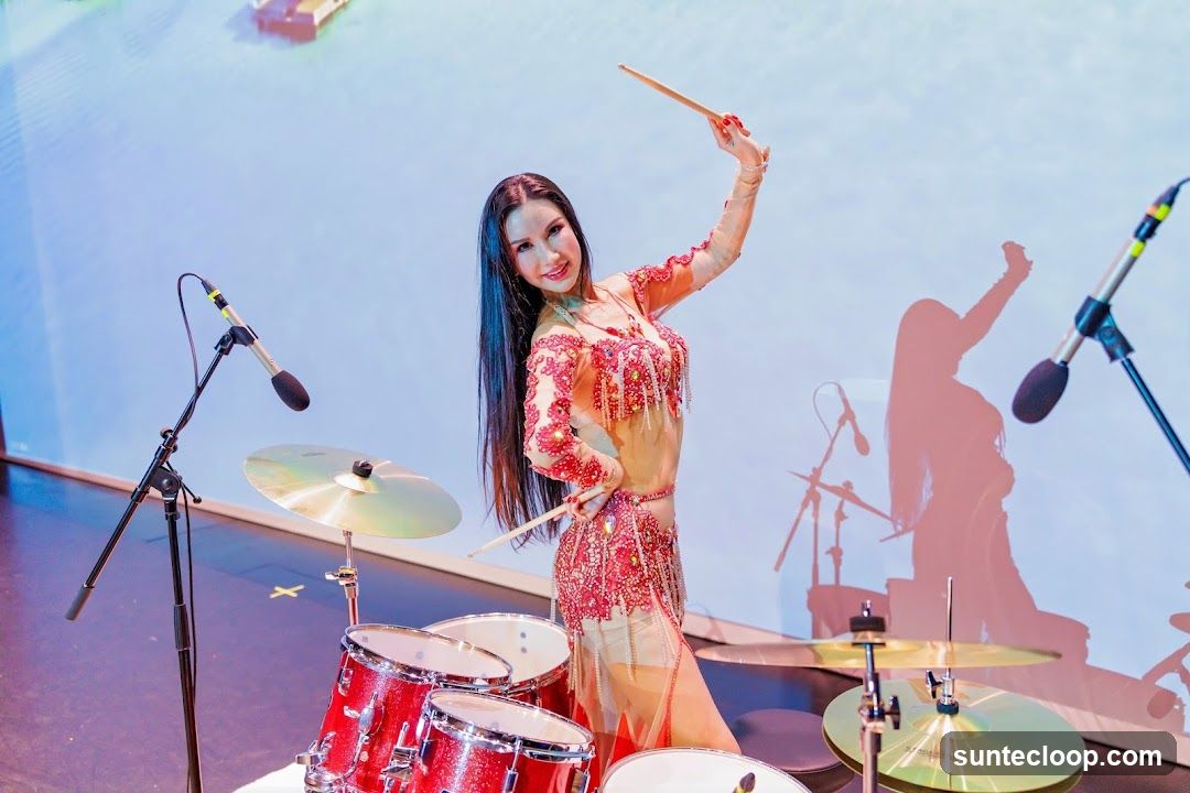 Woman Drummer Performing