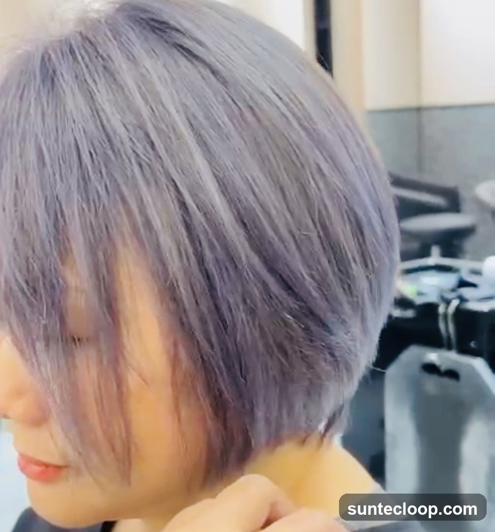 Woman with purple hair