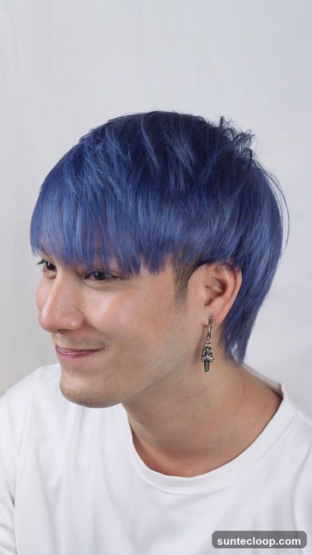 Man with Blue Hair and Earring