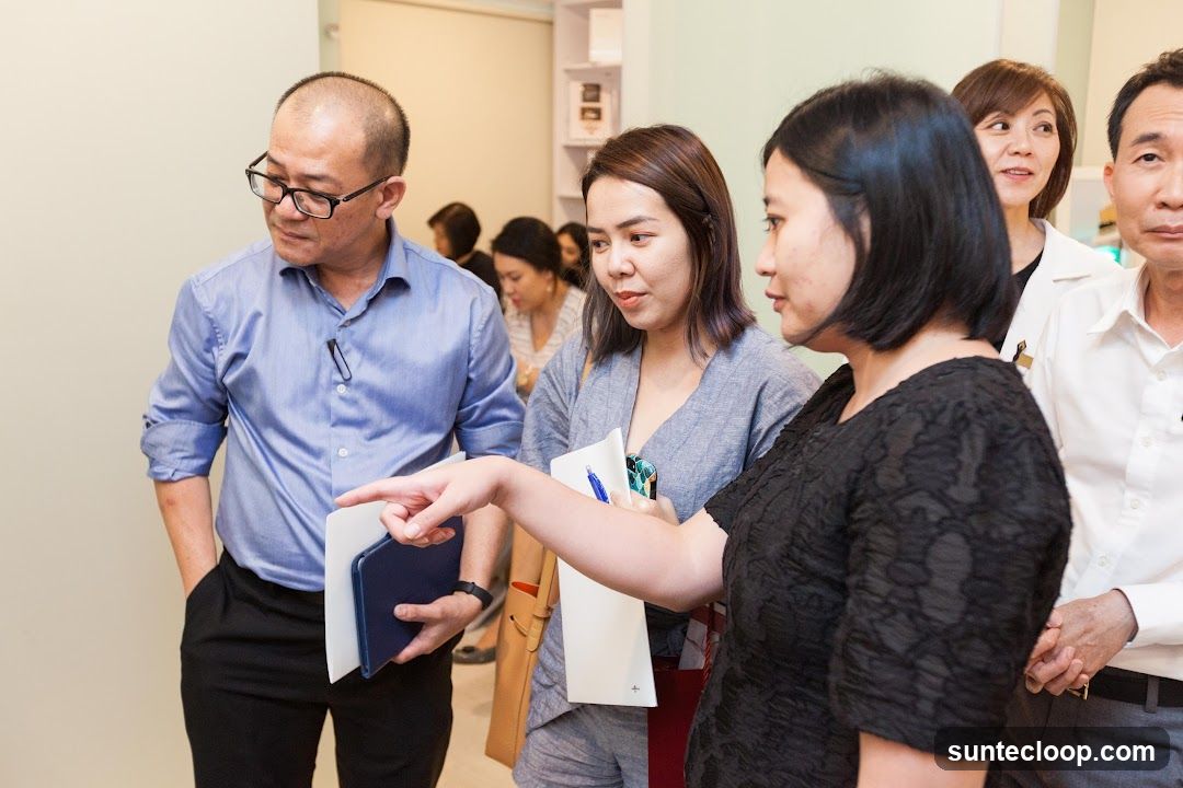 People looking at something