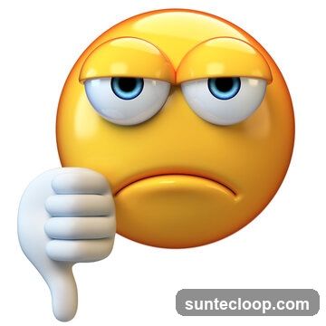 Sad emoji with thumbs down