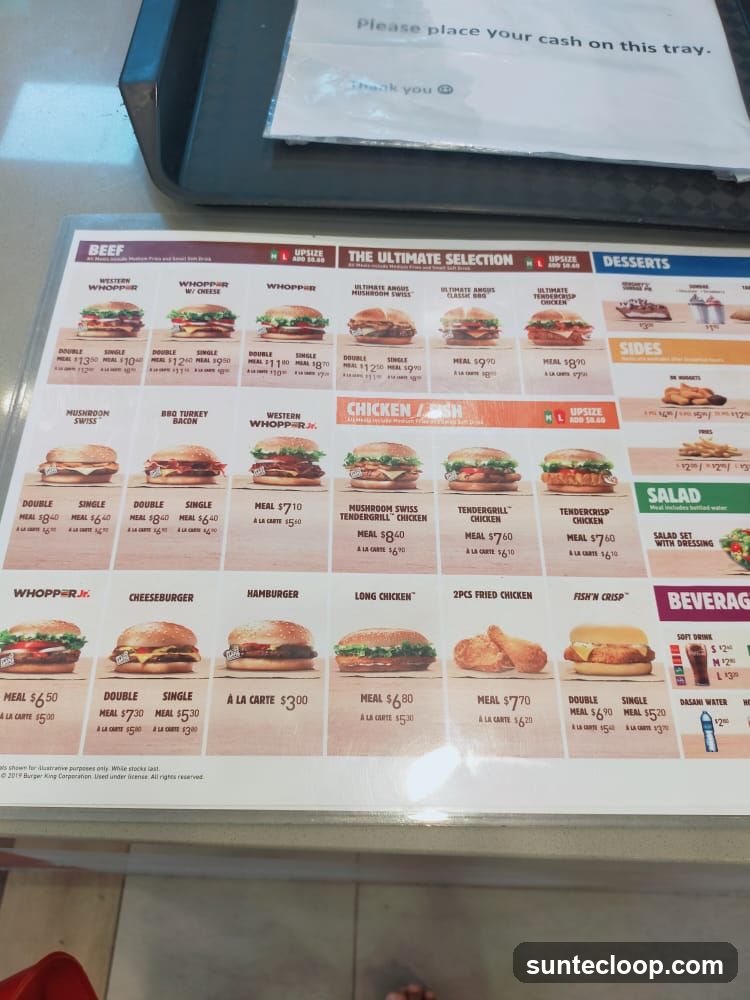 Burger King Menu