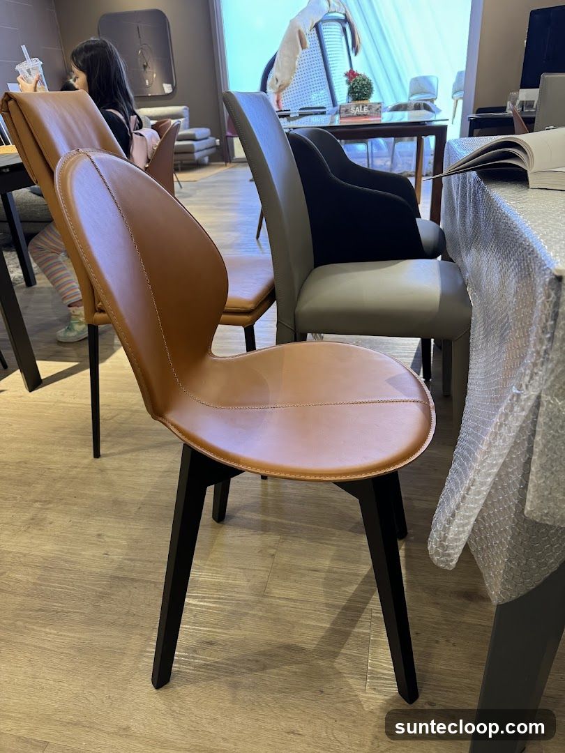 Chairs in a showroom