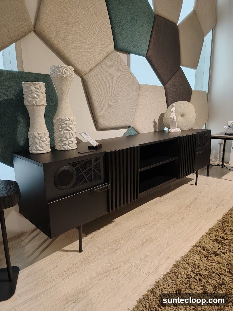 Modern Media Console with Decorative Accents
