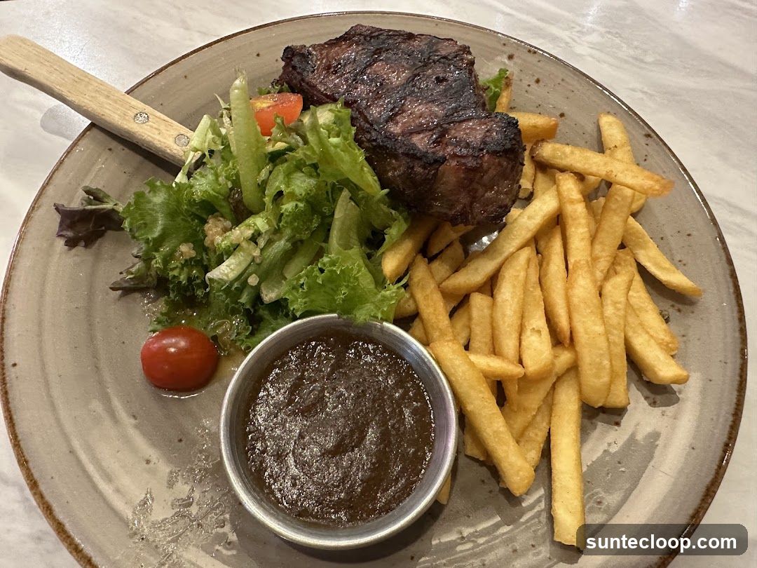 Steak with Fries and Salad