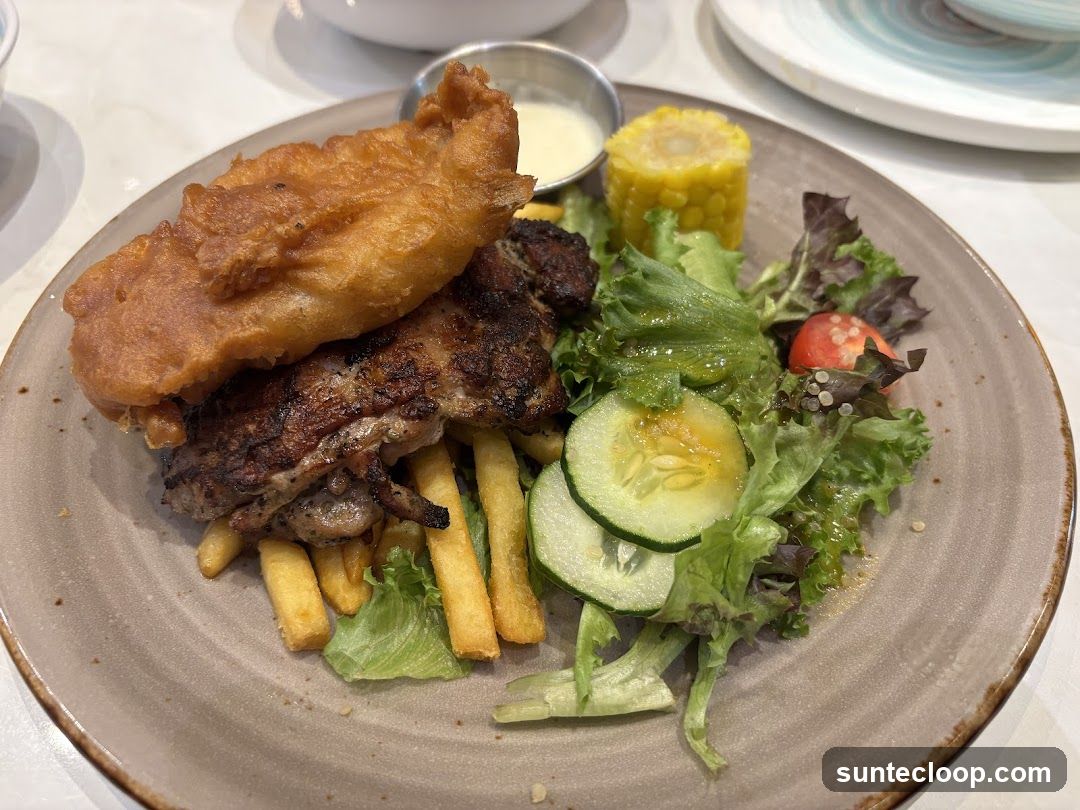Fish and Chips with Grilled Chicken