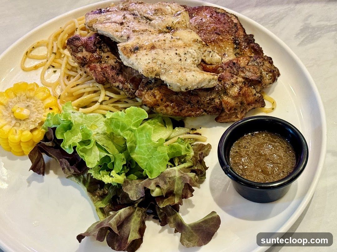 Grilled Chicken and Spaghetti