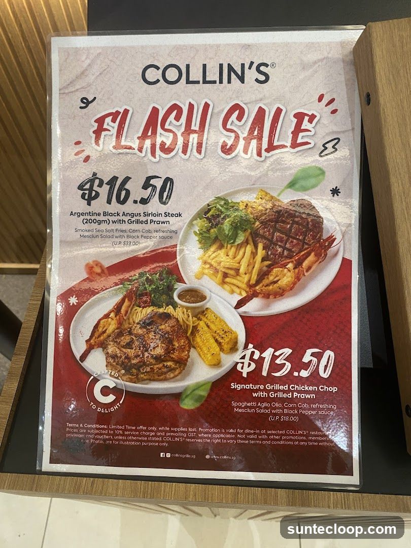 Collin's Flash Sale Menu