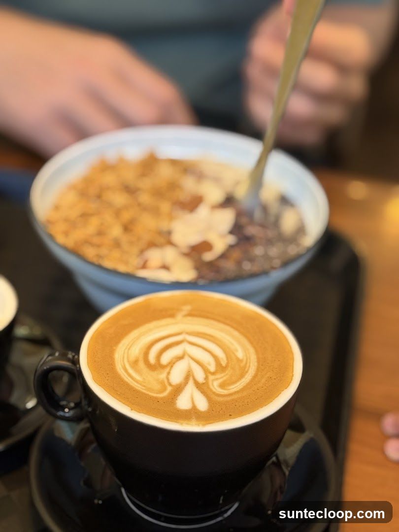 Latte and Breakfast Bowl