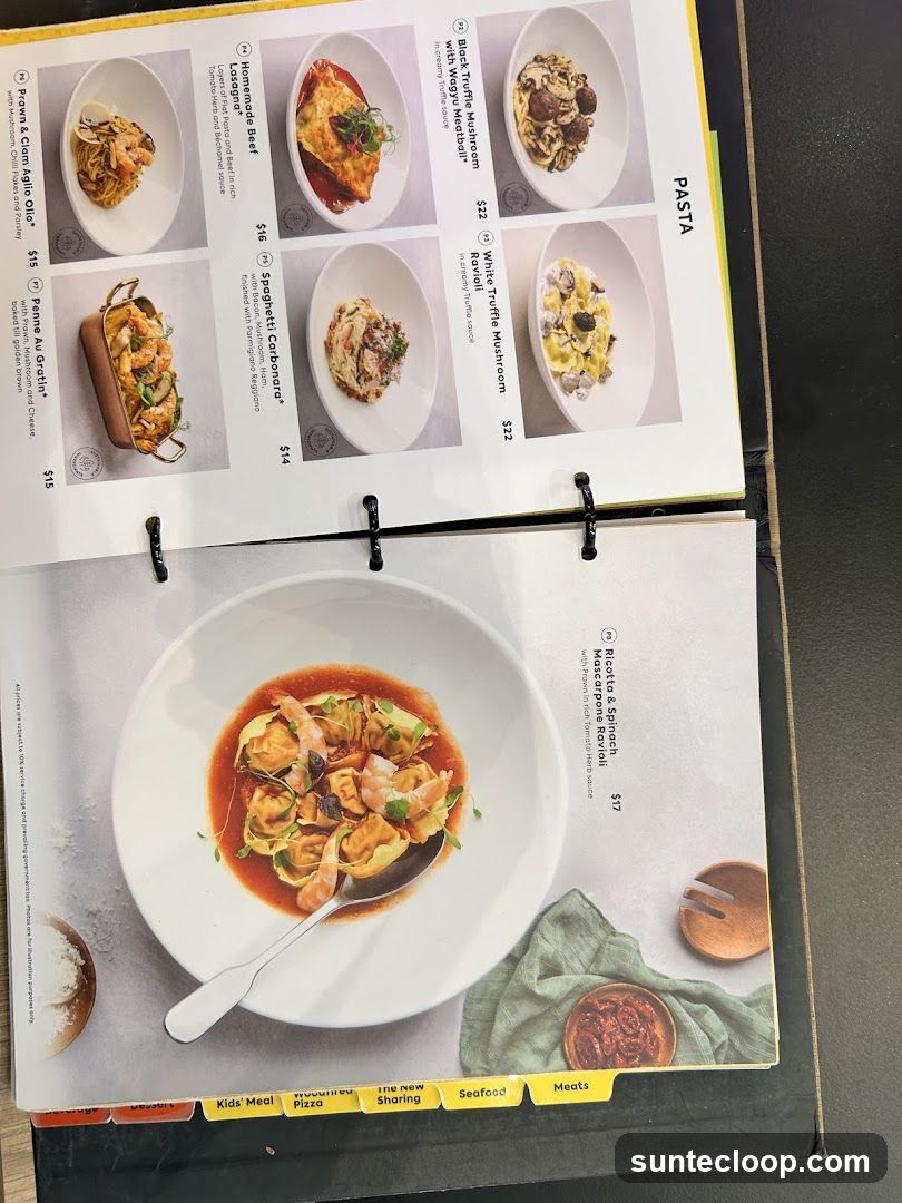 Pasta Menu