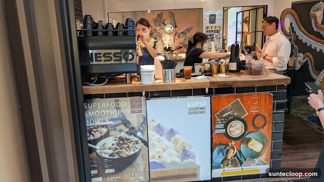 Cafe Counter with Staff and Advertisements