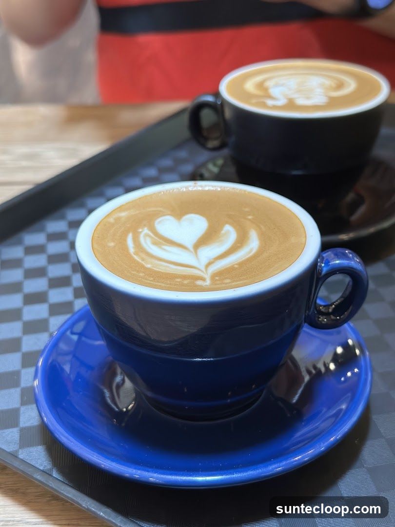 Two Lattes with Latte Art
