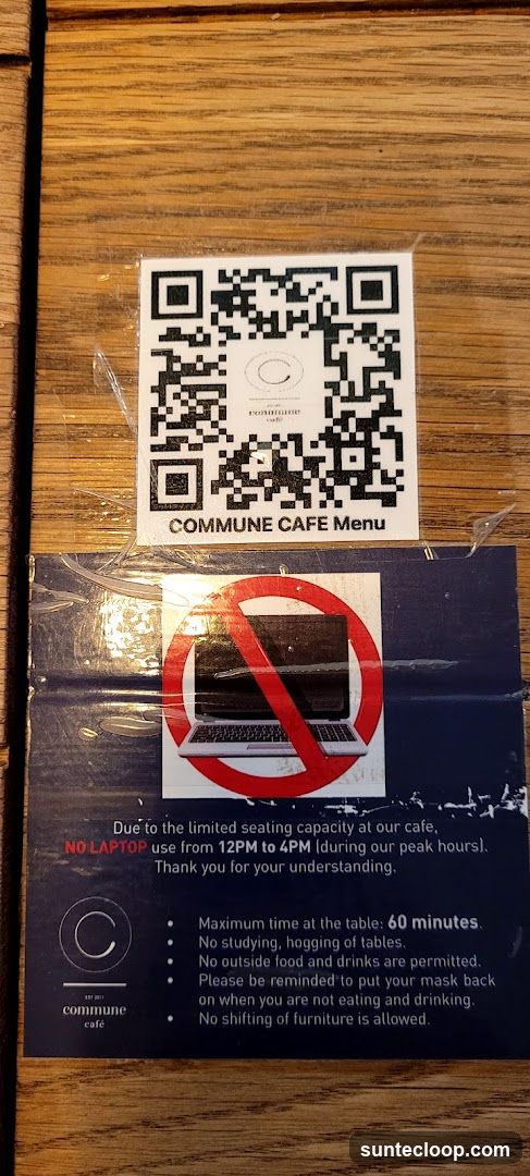 Commune Cafe QR Code and Rules