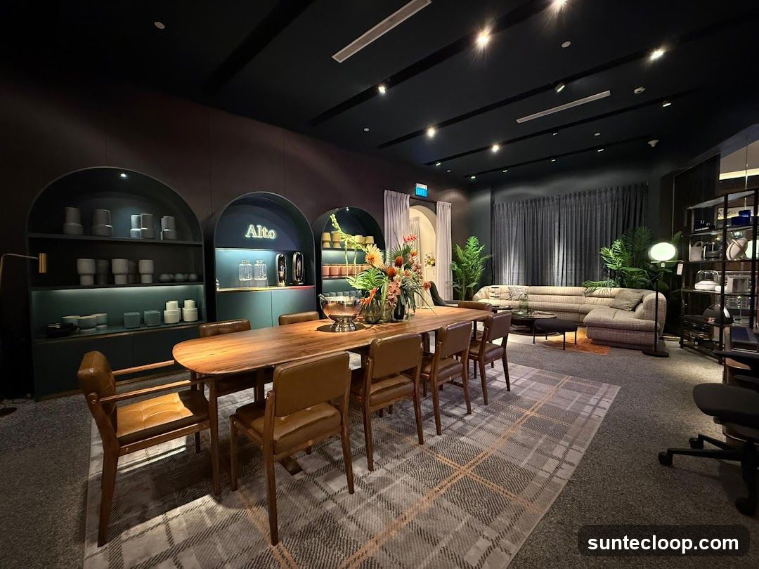 Modern Showroom with Dining and Lounge Areas