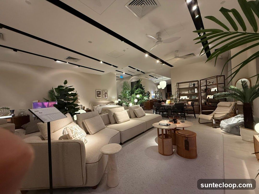 Interior of a furniture showroom