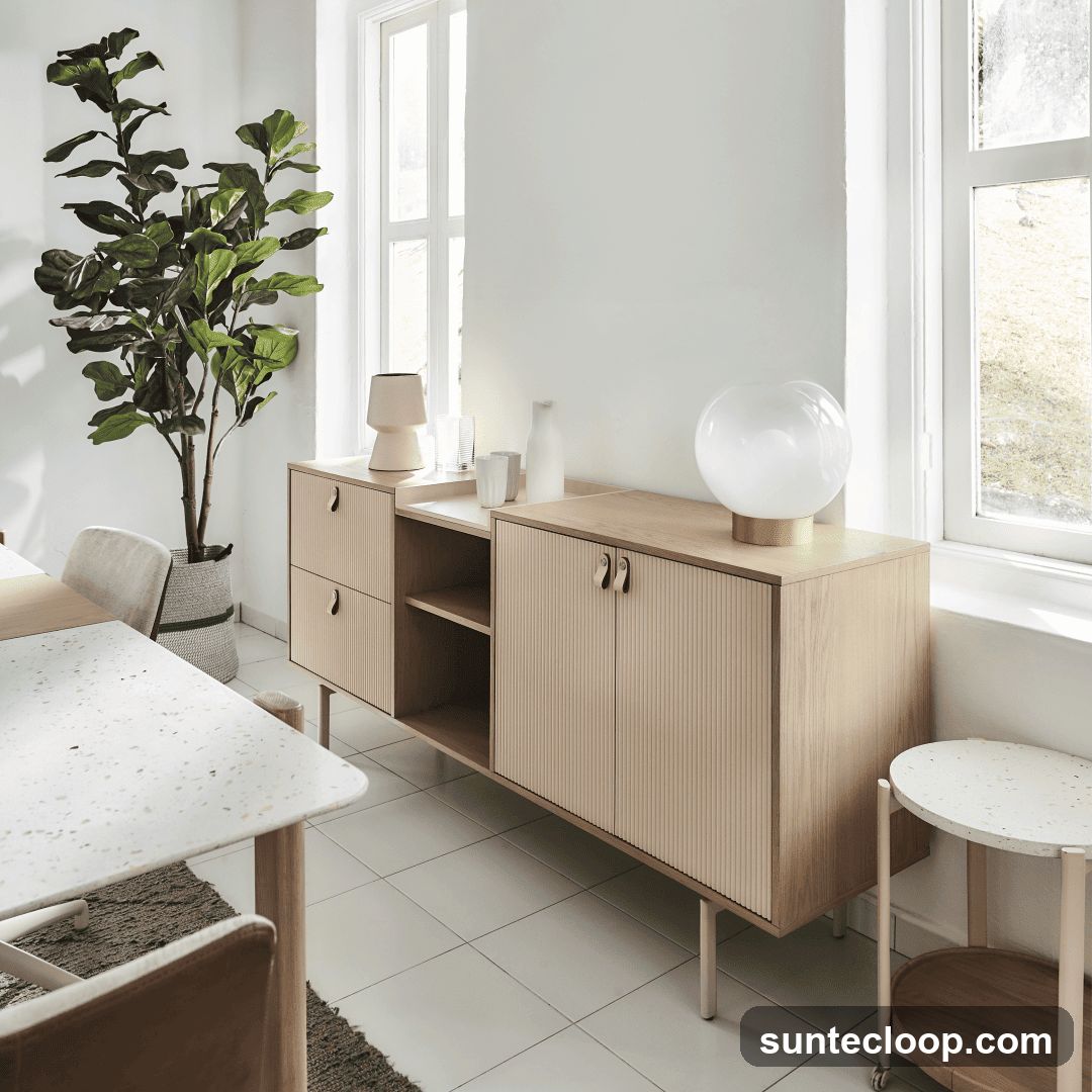 Modern Living Room with Wooden Cabinet