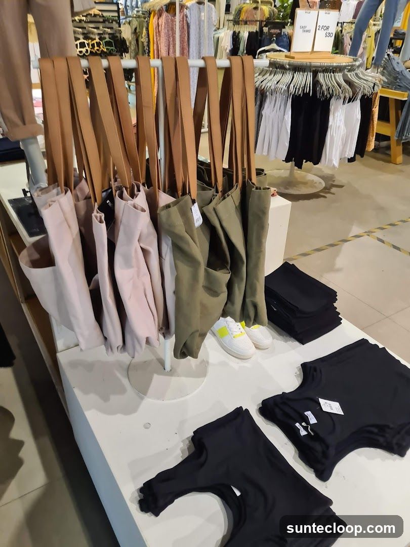 Tote Bags and T-Shirts Display