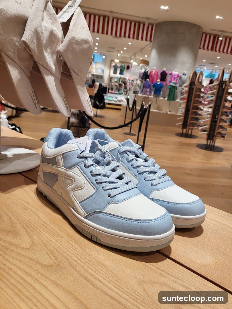 Sneakers and Hats in a Store