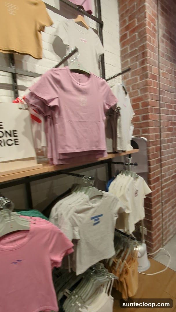 T-shirts on display