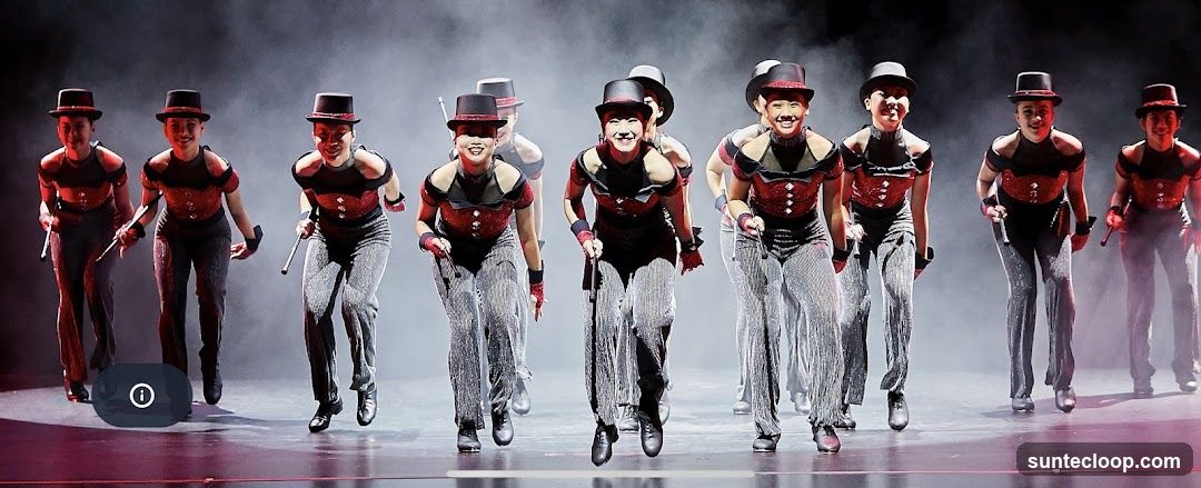 Performers in costume on stage