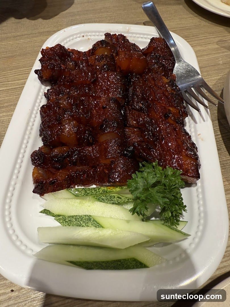 Char Siu Pork with Cucumber Slices
