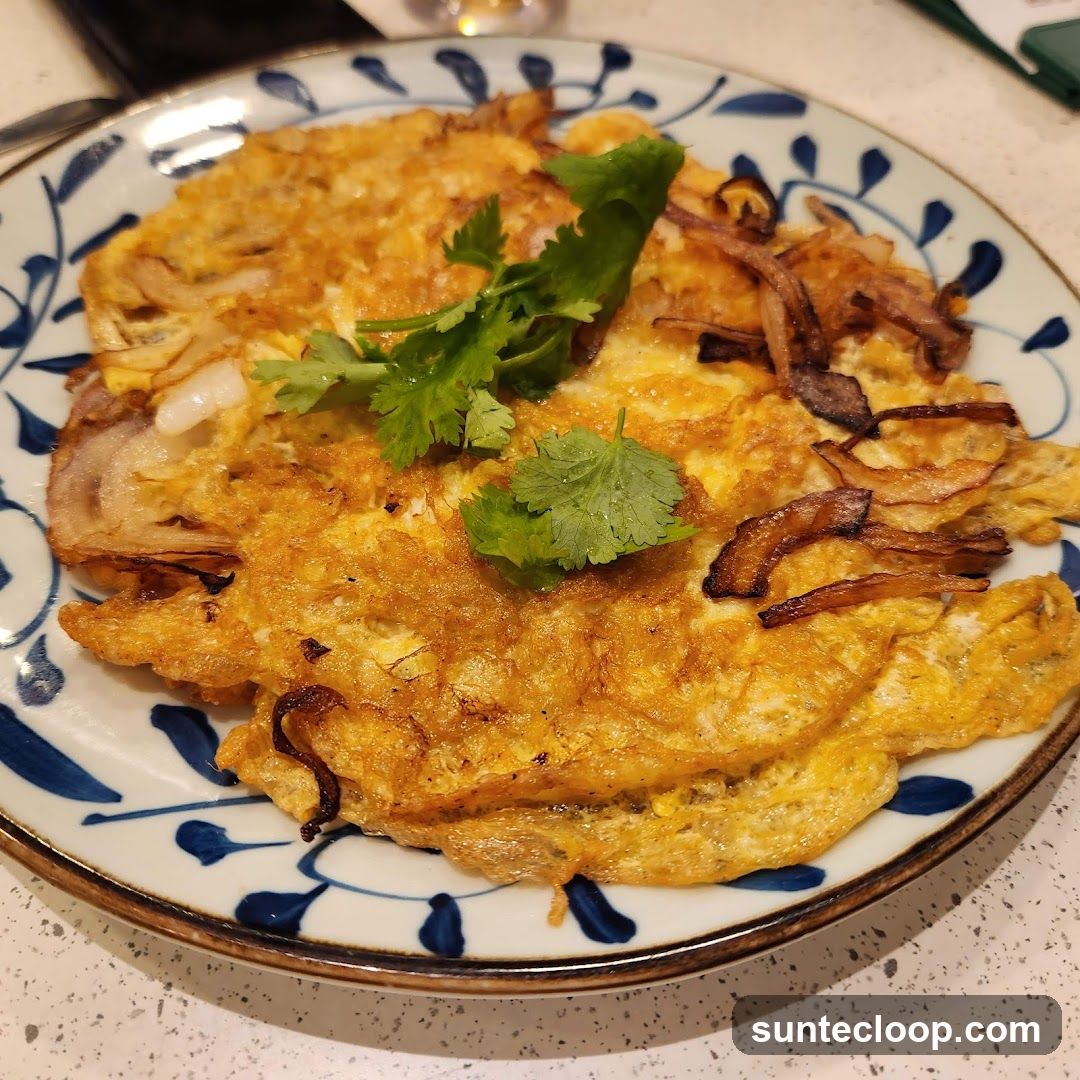 Omelet with Fried Onions and Cilantro