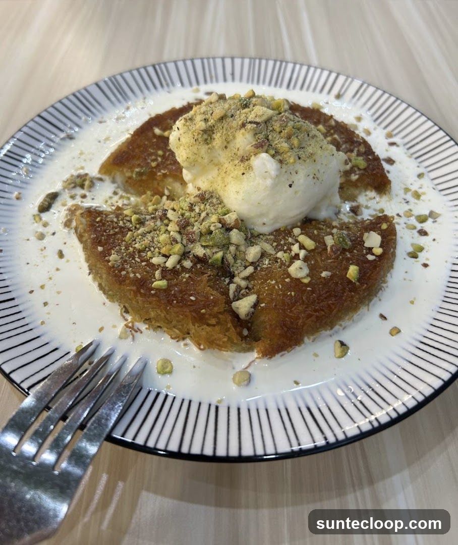 Kunafa with Ice Cream