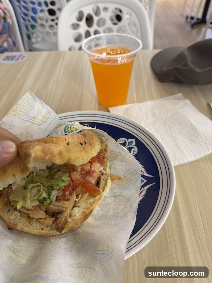 Doner Kebab and Orange Drink