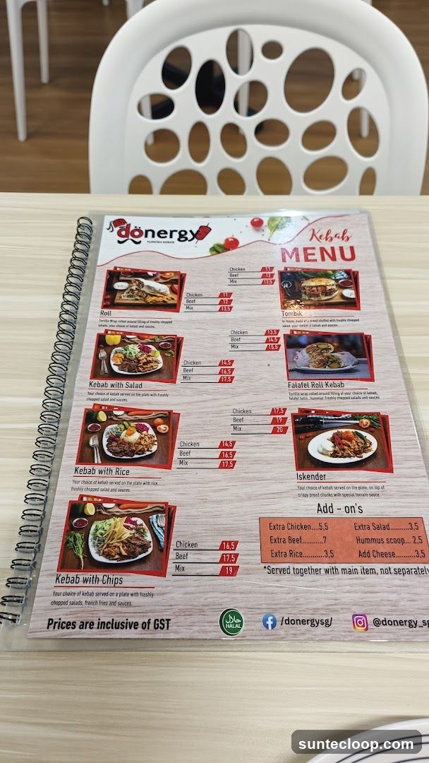 Donergy Turkish Kebab Menu