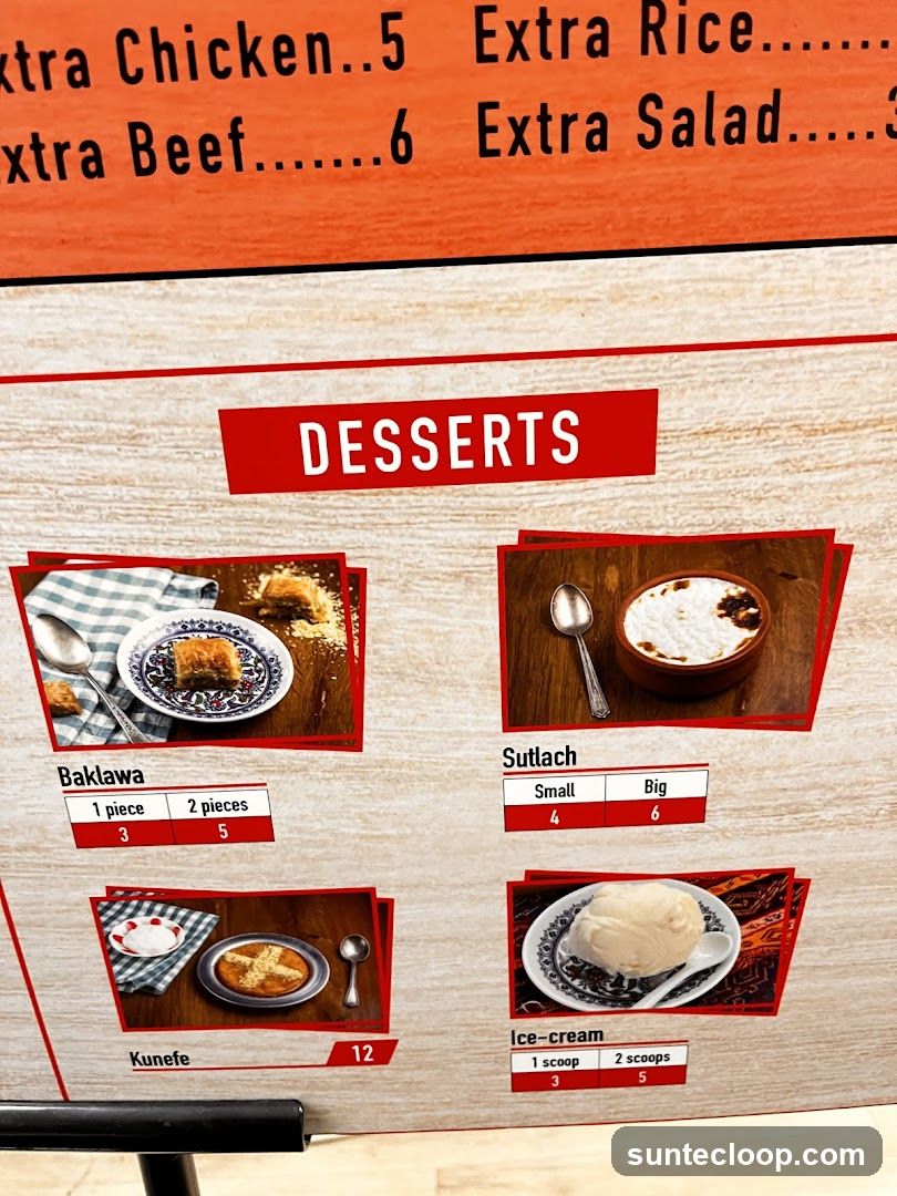 Desserts Menu