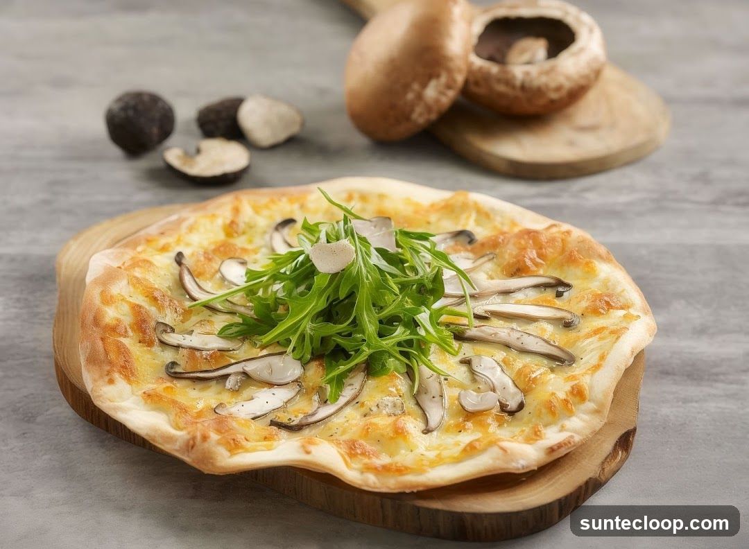 Mushroom and Arugula Pizza